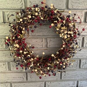 Festive Berry Wreath - Red, White Blue